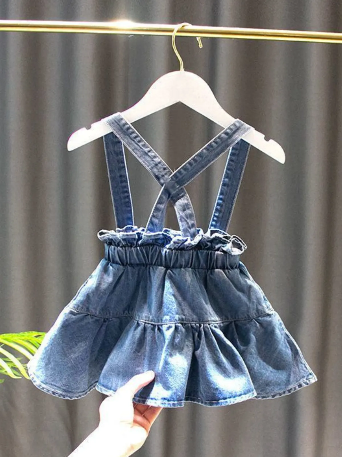 A Little Playful Jumper Denim Skirt Set