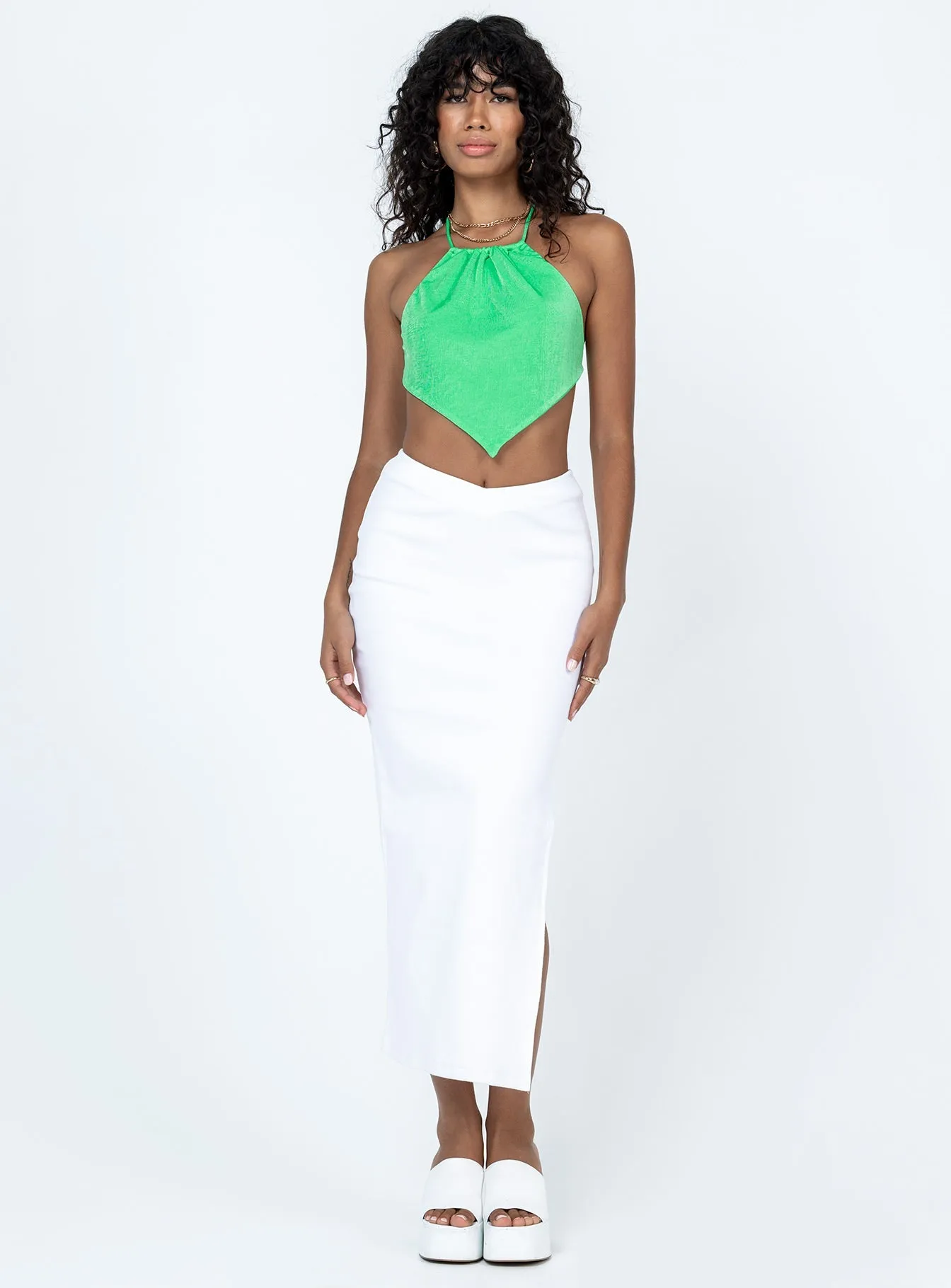 Abigail Midi Skirt White