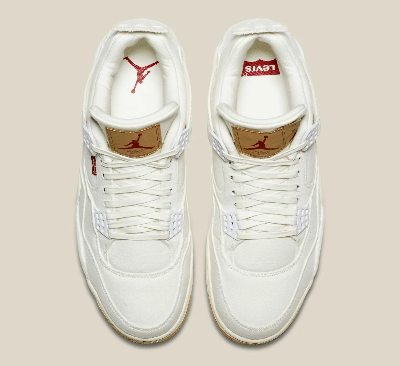 Air Jordan 4 Retro Levis White - Exclusive Levis Tag Edition Sneakers