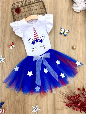 American Unicorn Star Tutu Skirt Set