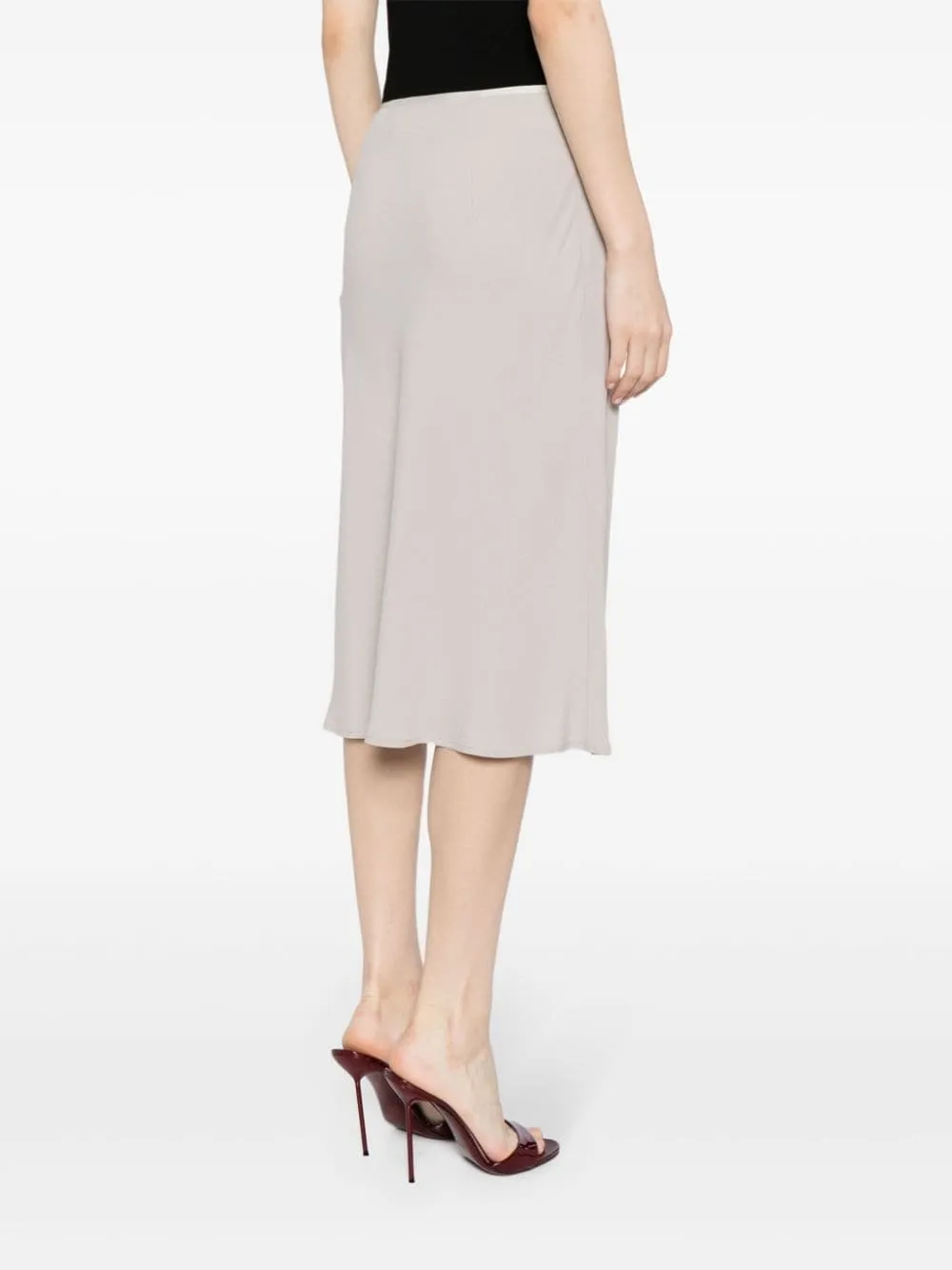 AMI Paris Elasticated Crepe Midi Skirt