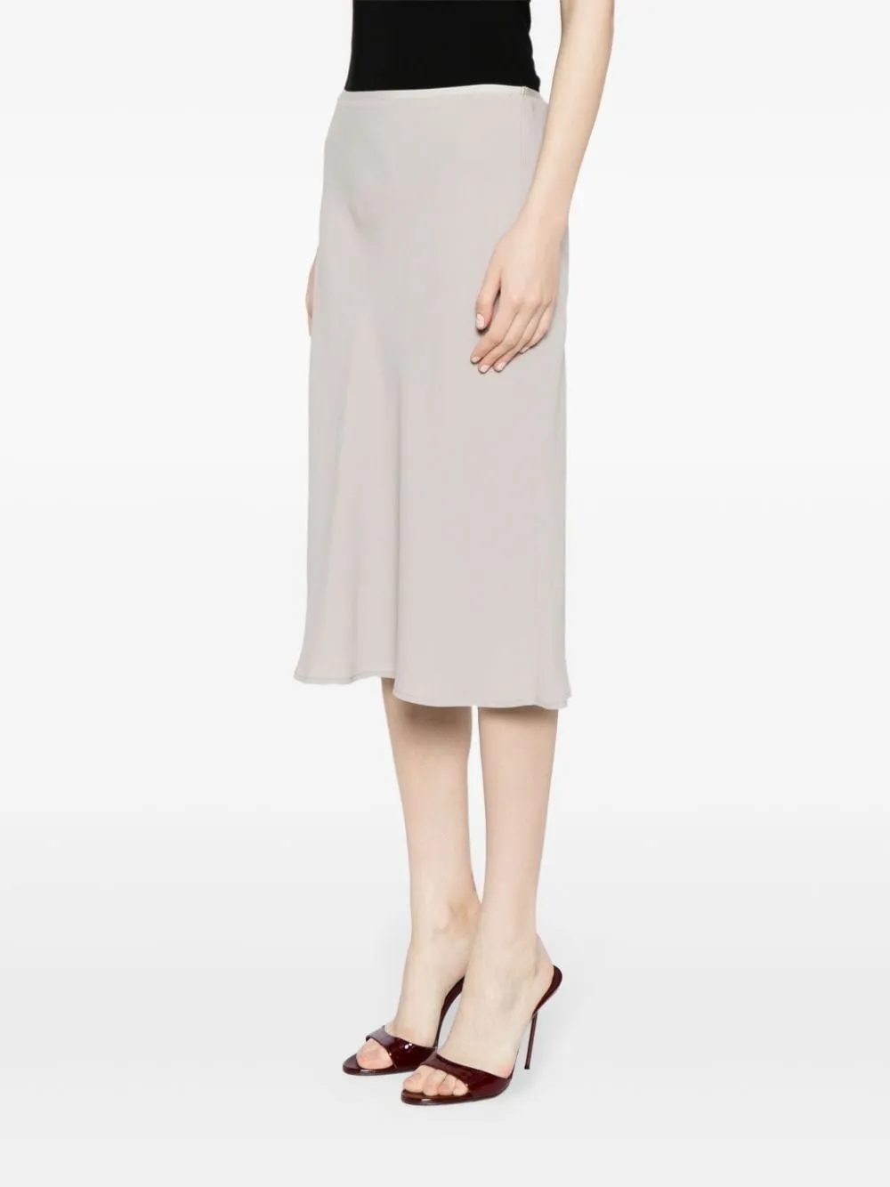 AMI Paris Elasticated Crepe Midi Skirt