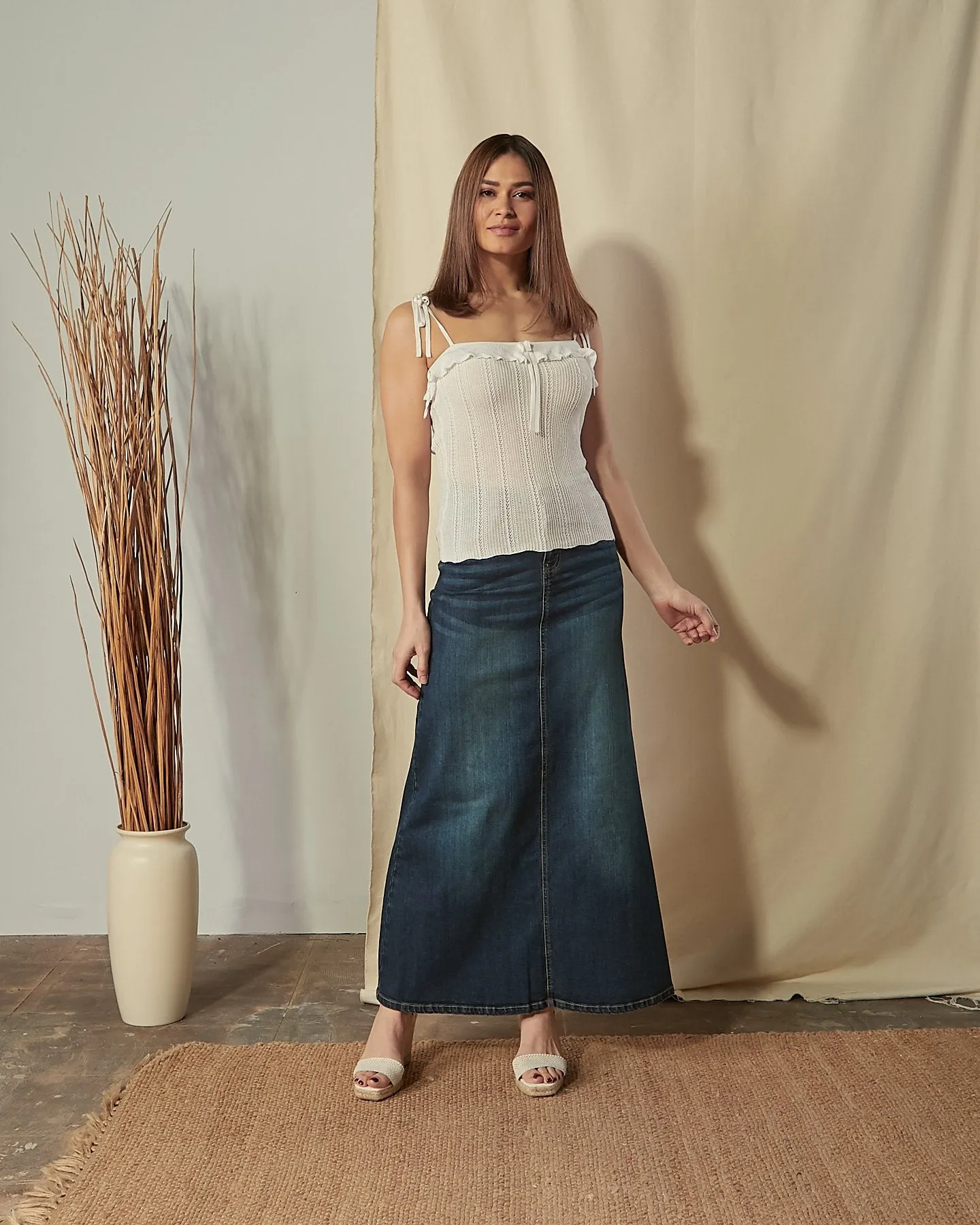 ANGIE Vintage Wash Maxi Skirt