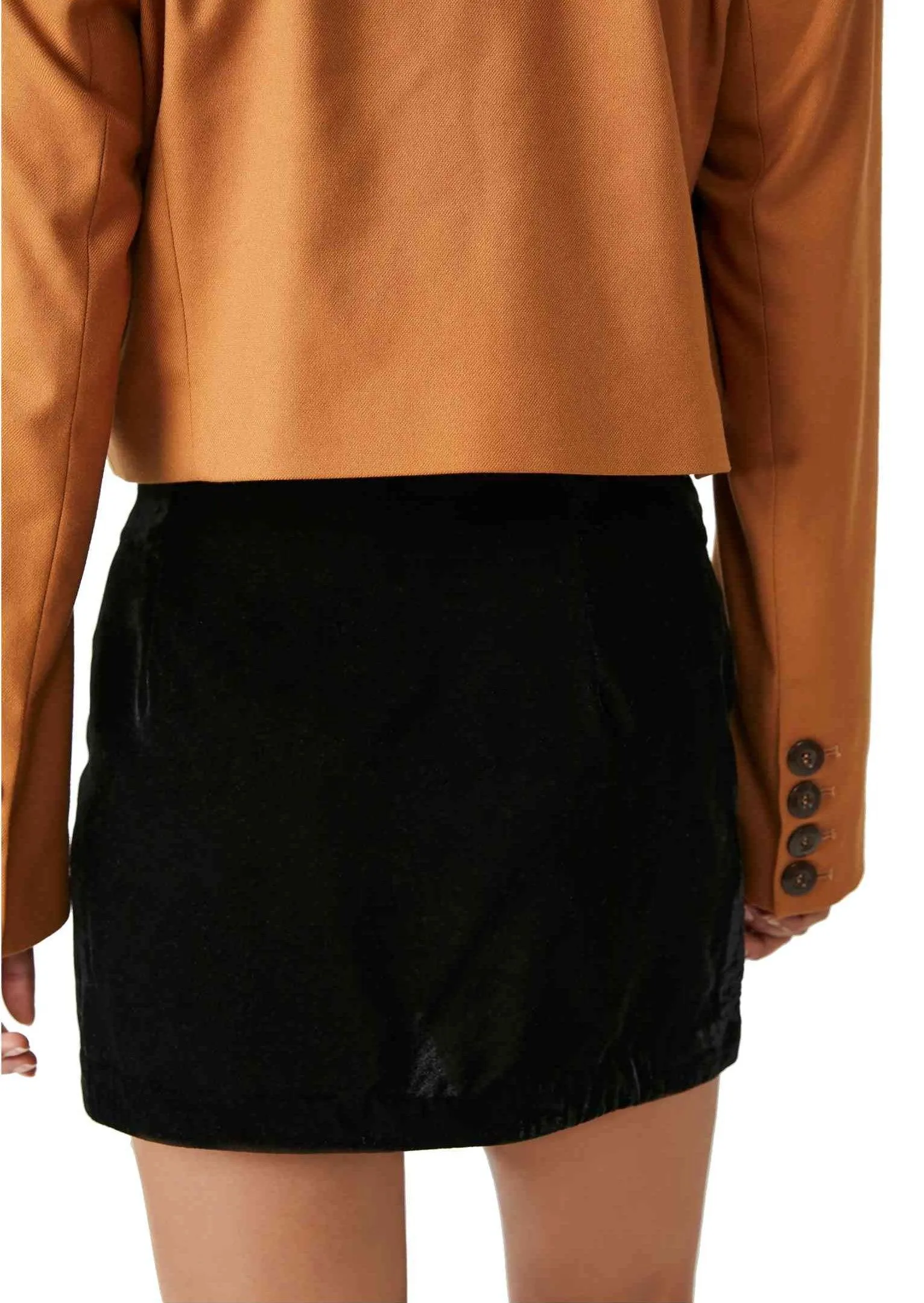 Annalise Velvet Mini Skirt in Black