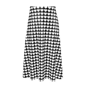 Array of Hearts Midi Skirt