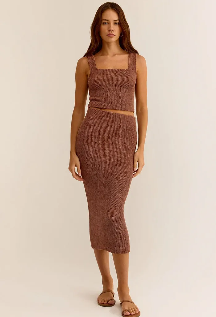 Aveen Midi Skirt-Bronzer