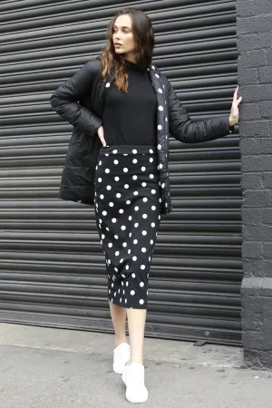 Betty Basics Gigi Skirt in Black with White Polka Dot