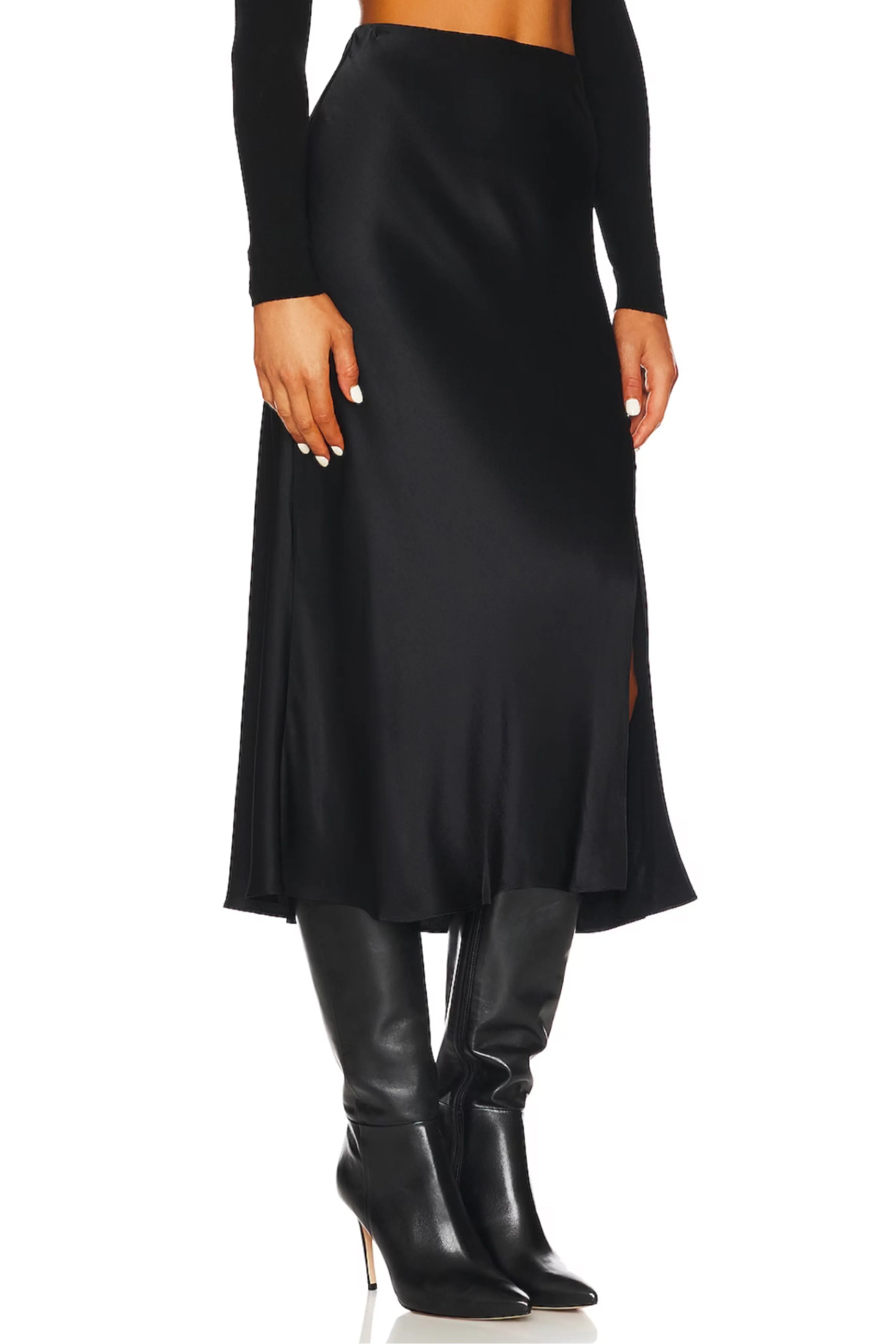 Black Maya Midi Skirt