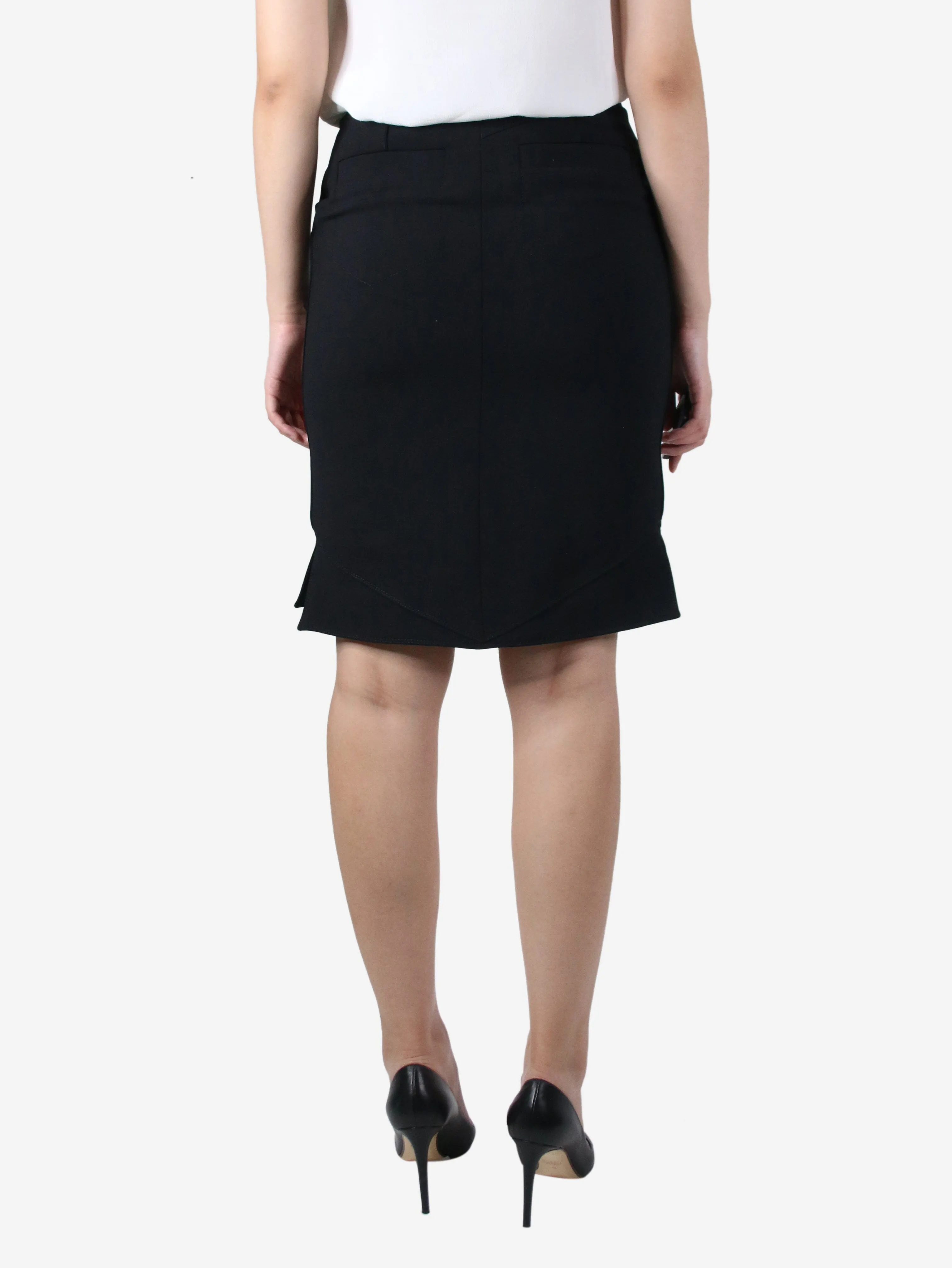 Black pencil knee-lenght skirt - size UK 10