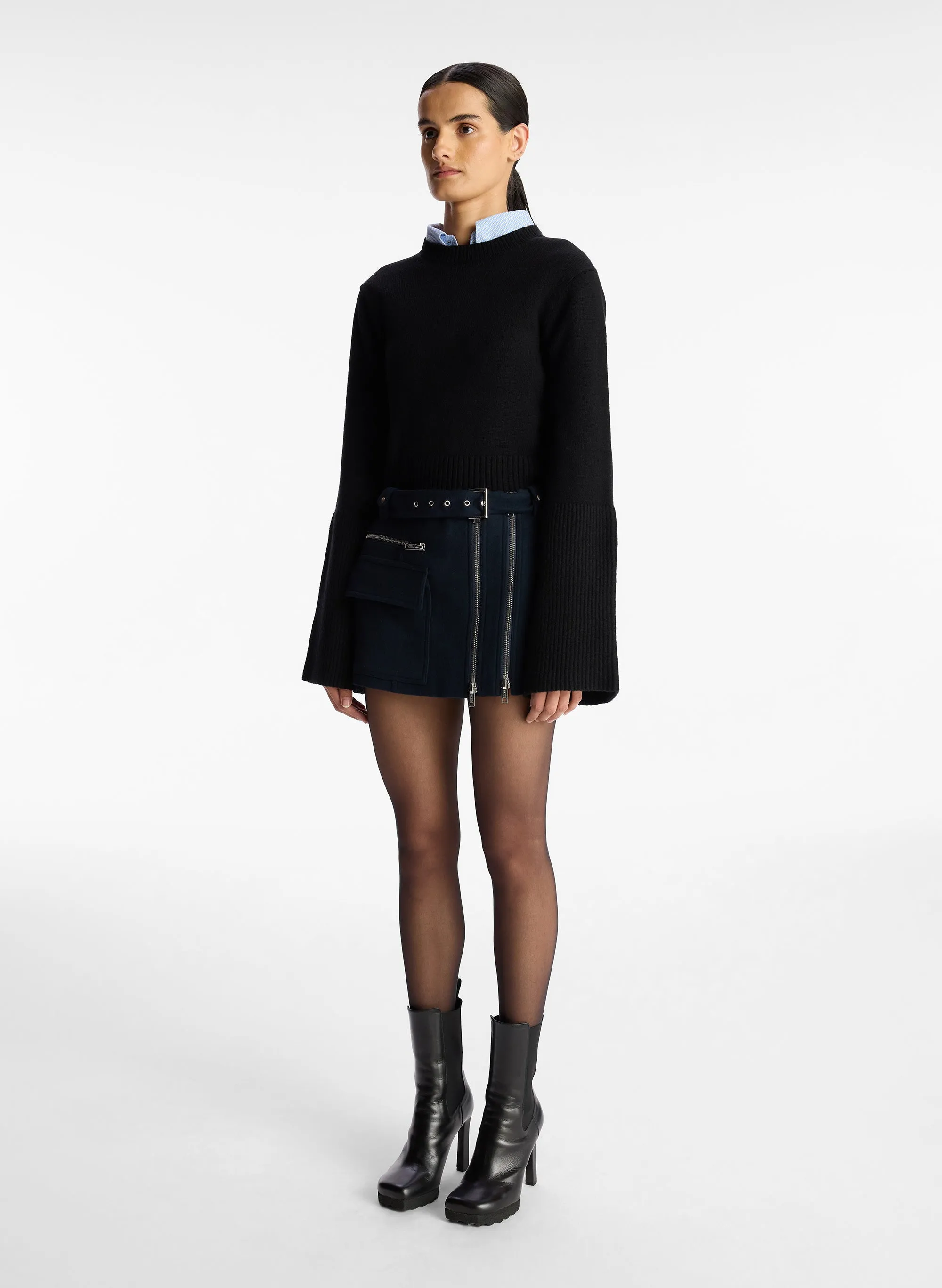 Christian Wool Mini Skirt