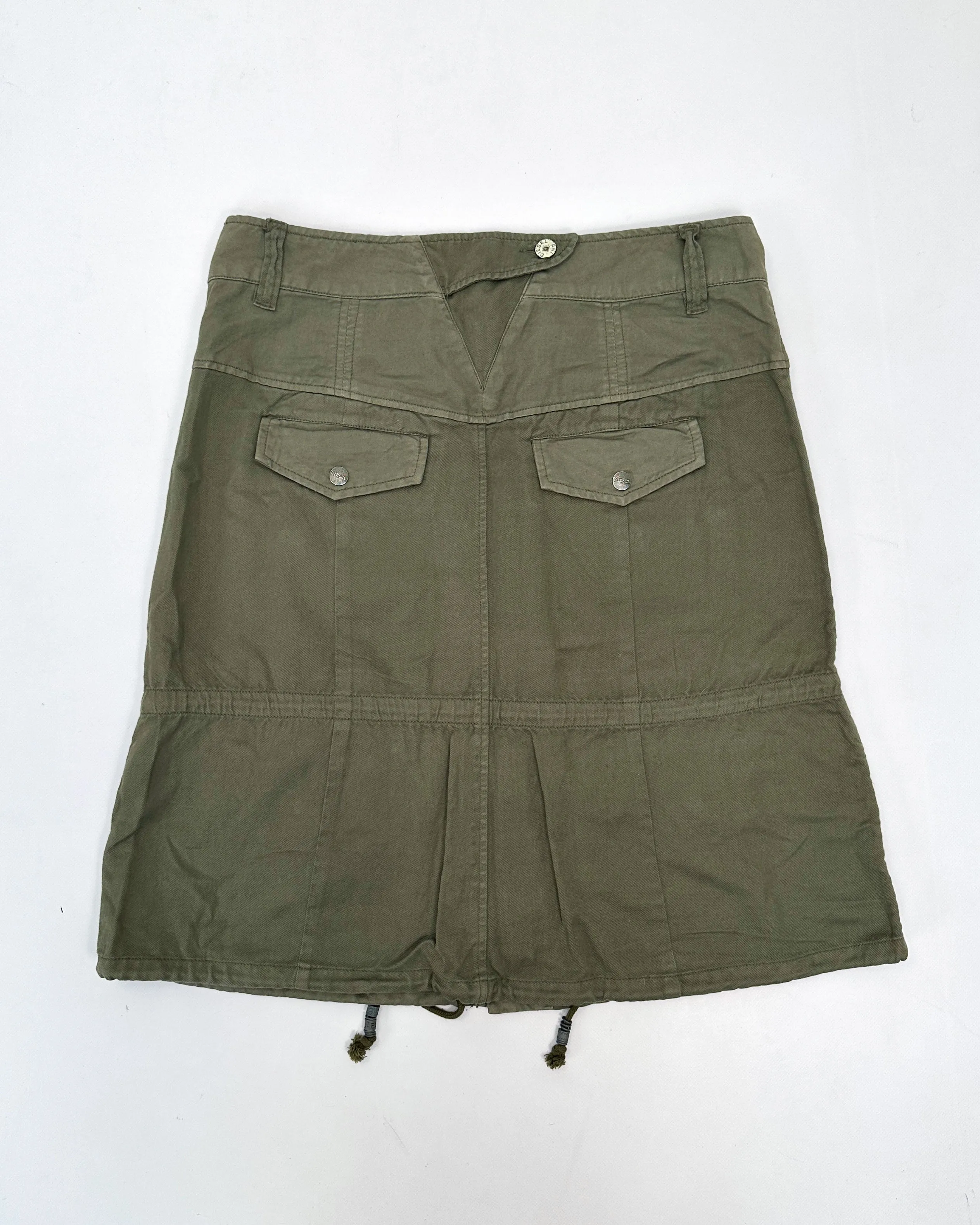 Diesel Cargo Zipped Green Skirt 2000's