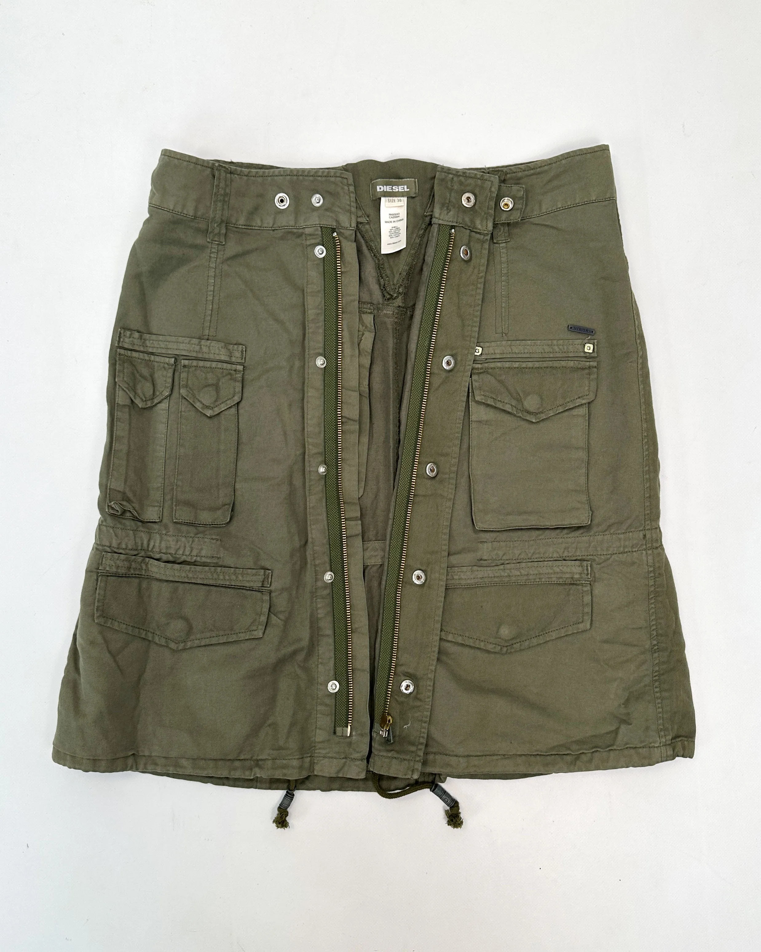 Diesel Cargo Zipped Green Skirt 2000's