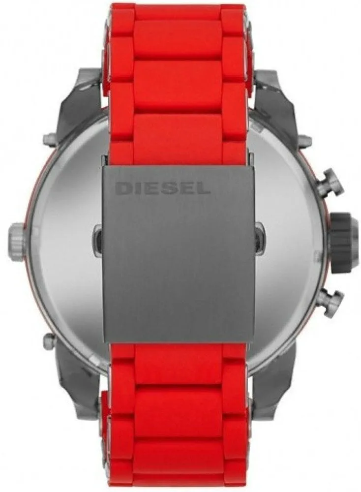 Diesel Men's Gunmetal Dial Red Silicone Watch DZ7279