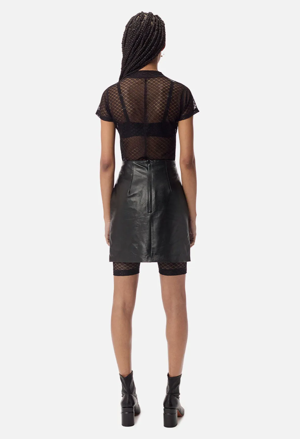 Elise Leather Skirt / Black