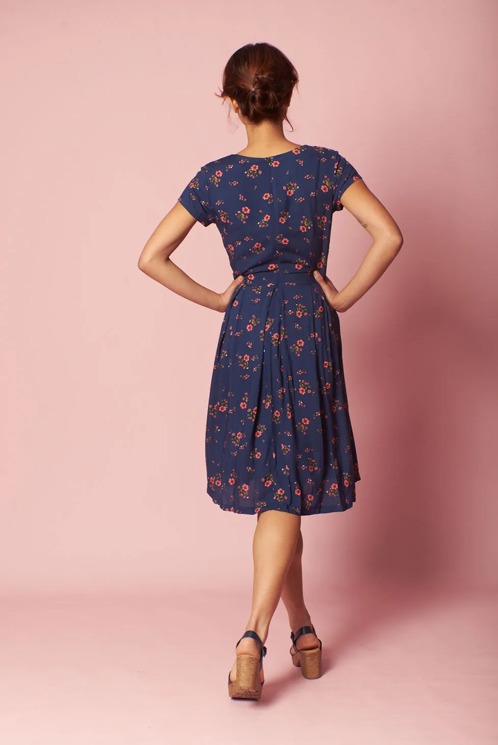 Enchanted Navy Cherry Blossom Dress