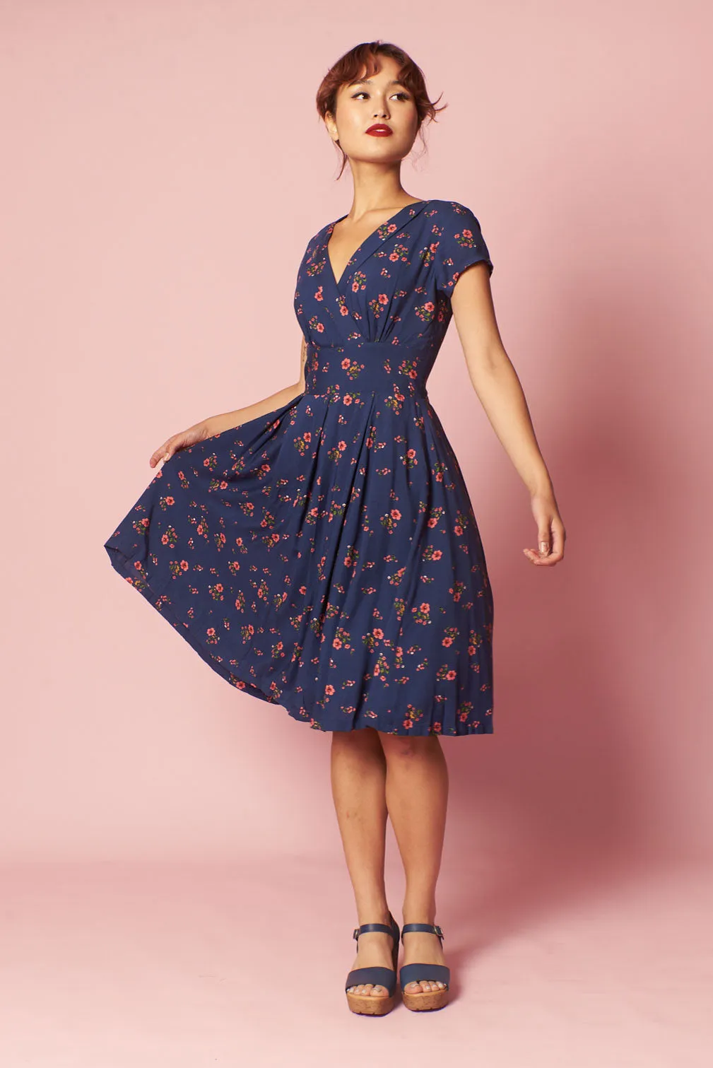 Enchanted Navy Cherry Blossom Dress