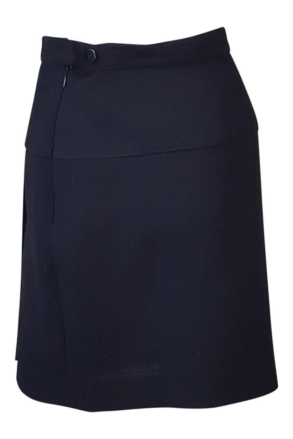 ESCADA Black 100% Wool White Piping Kilt Mini Skirt (34)