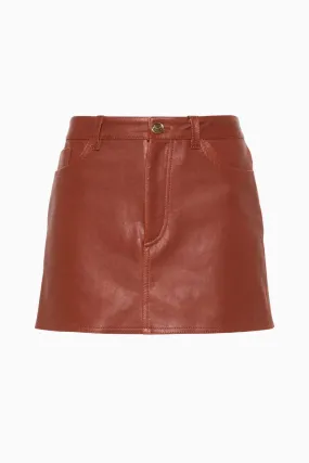 Etro Mini Leather Skirt - Brown