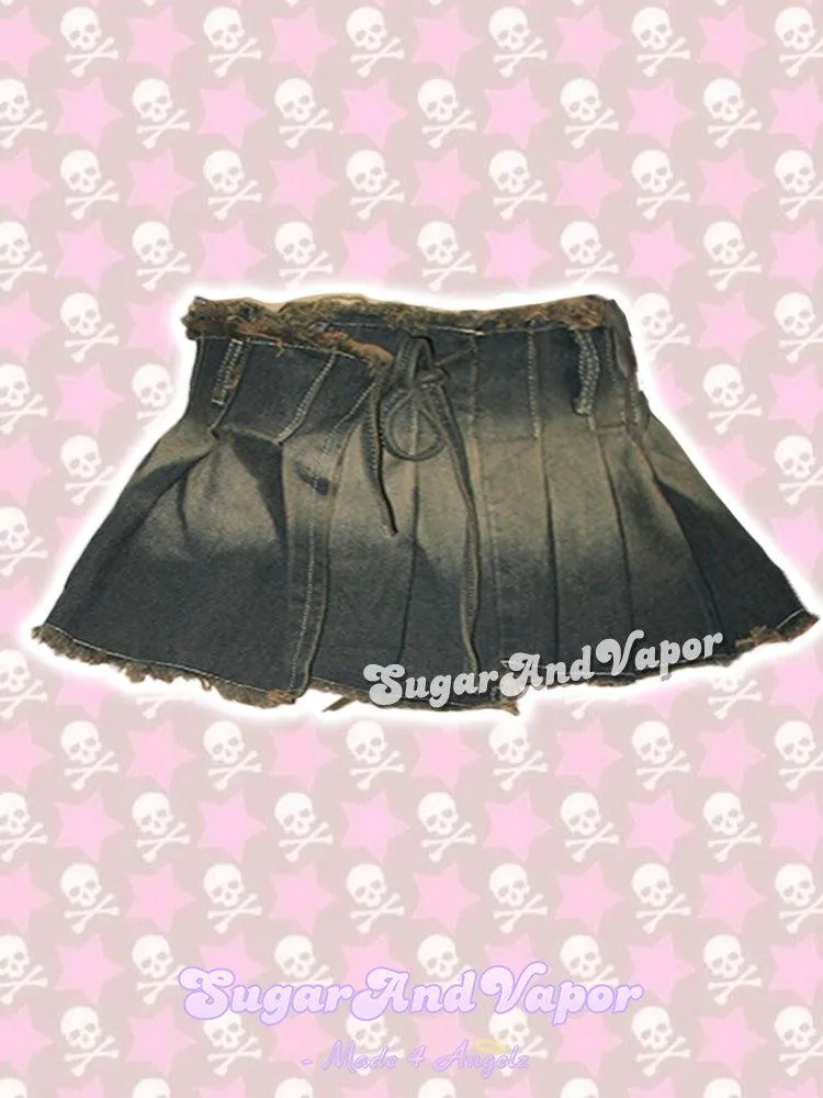 Fairy Grunge Mini Denim Wrap Skirt