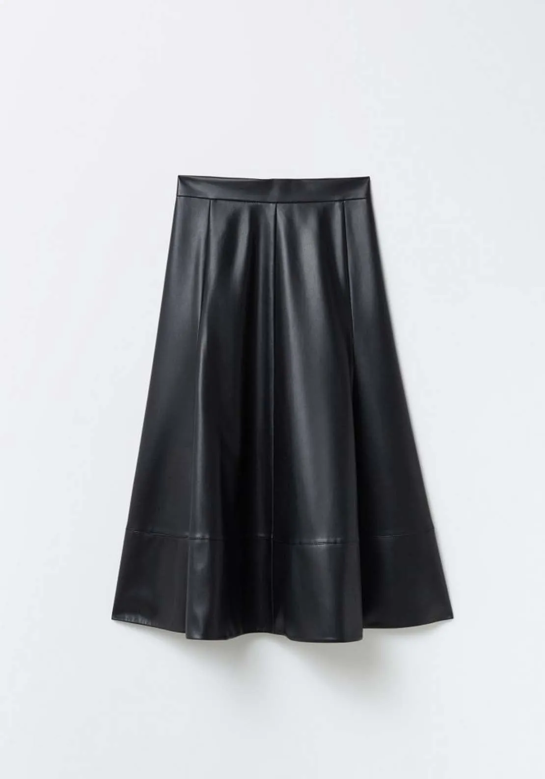 Faux Leather Midi Skirt