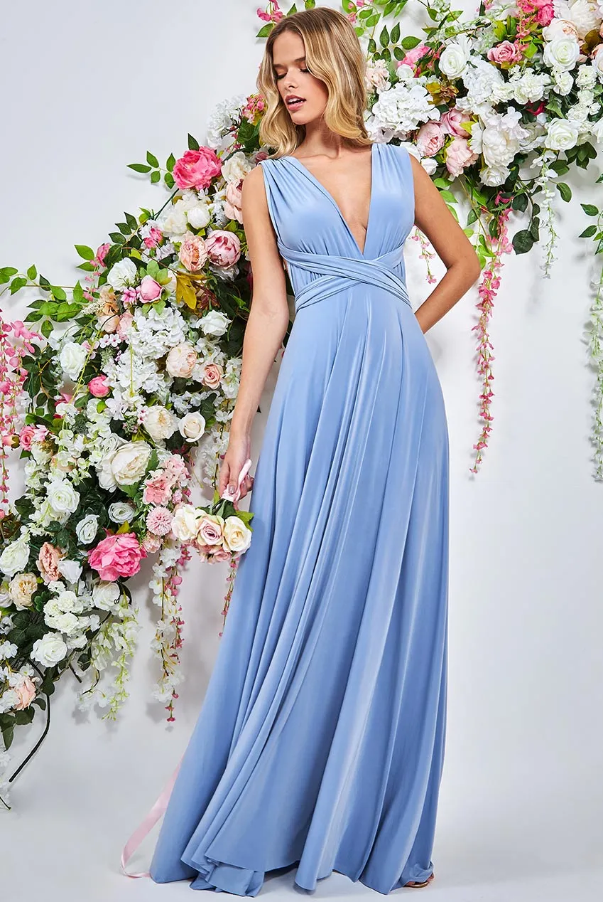 Goddiva Elegant Multi-Way Maxi Dress for Versatile Style - Perfect for Any Occasion