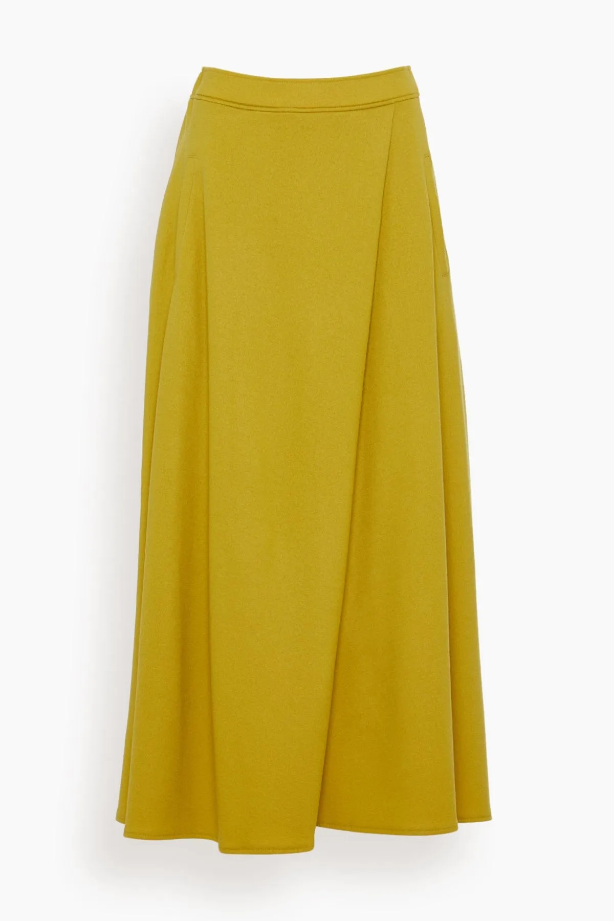 Halo Semi Flare Skirt in Mustard