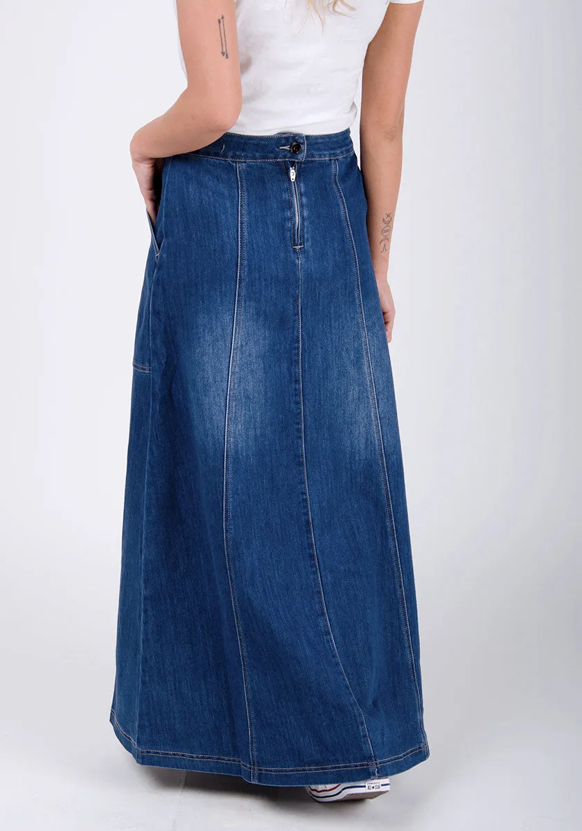 HEATHER Maxi Denim Skirt - Stonewash