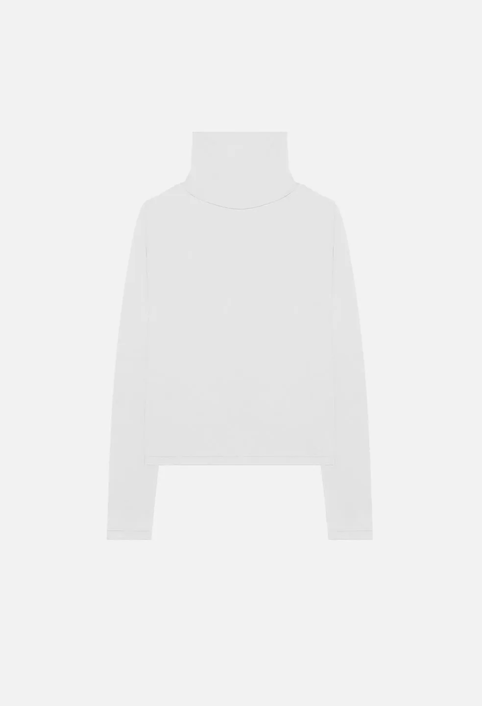 High Twist Cotton Turtleneck / White