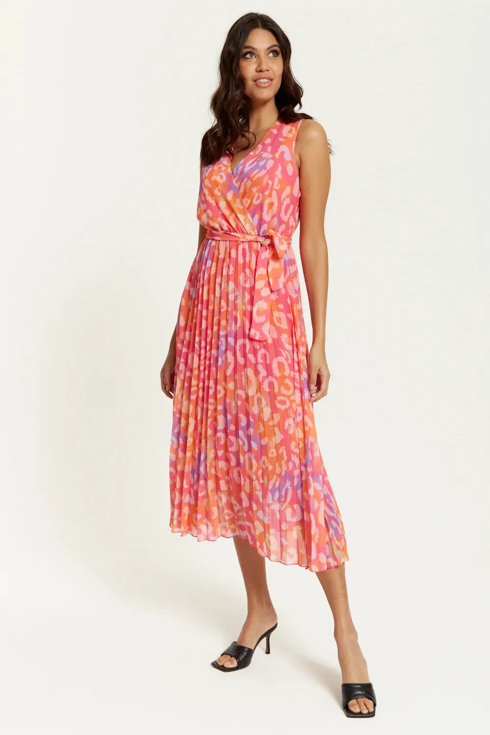 Hoxton Gal Wrap Front Multicolour Leopard Print Maxi Dress