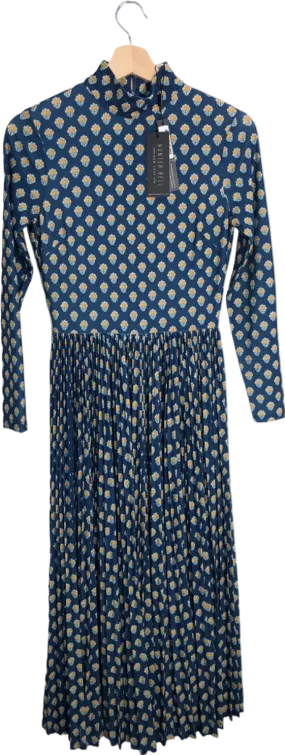 Hunter Bell Blue Autumn Bloom Sabine Dress UK XS