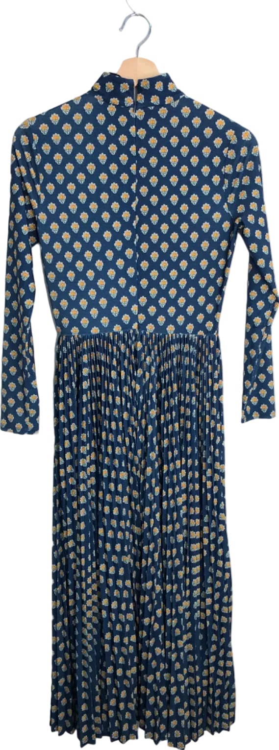 Hunter Bell Blue Autumn Bloom Sabine Dress UK XS