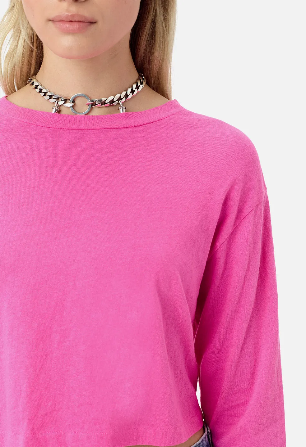 Jersey LS Cropped Tee / Highlighter