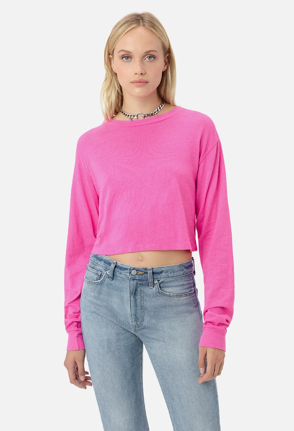 Jersey LS Cropped Tee / Highlighter