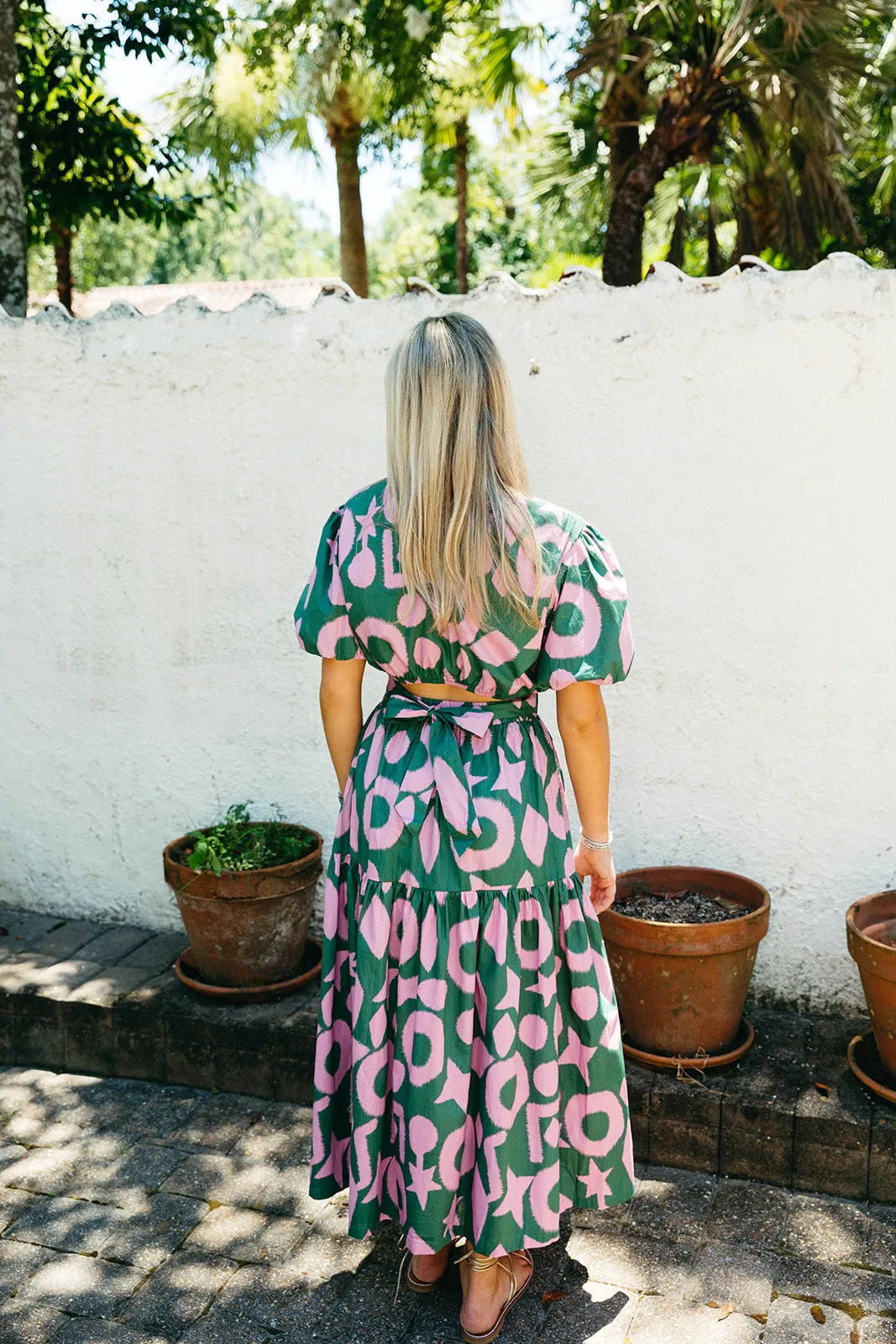 Joy Midi Skirt - Green/Pink