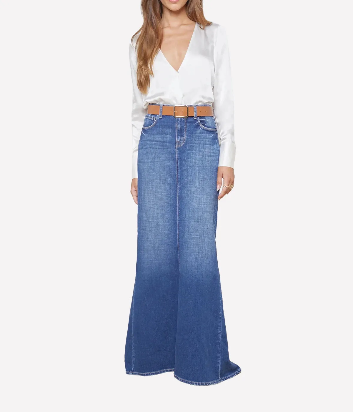 Kailani Mermaid Denim Skirt in Athos