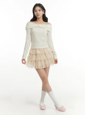 Lace Frill Mini Skirt OF428