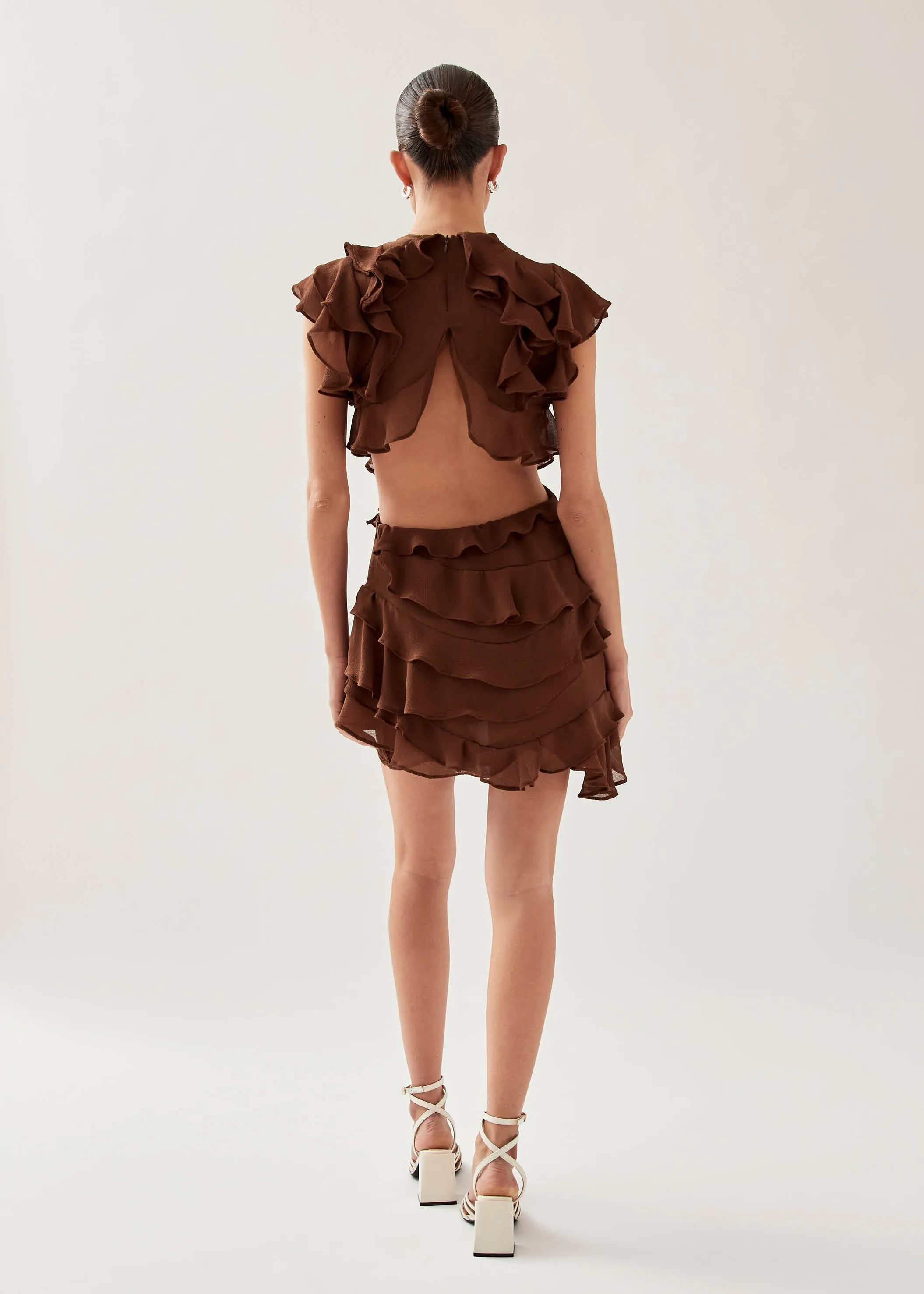 Lorette Brown Mini Dress