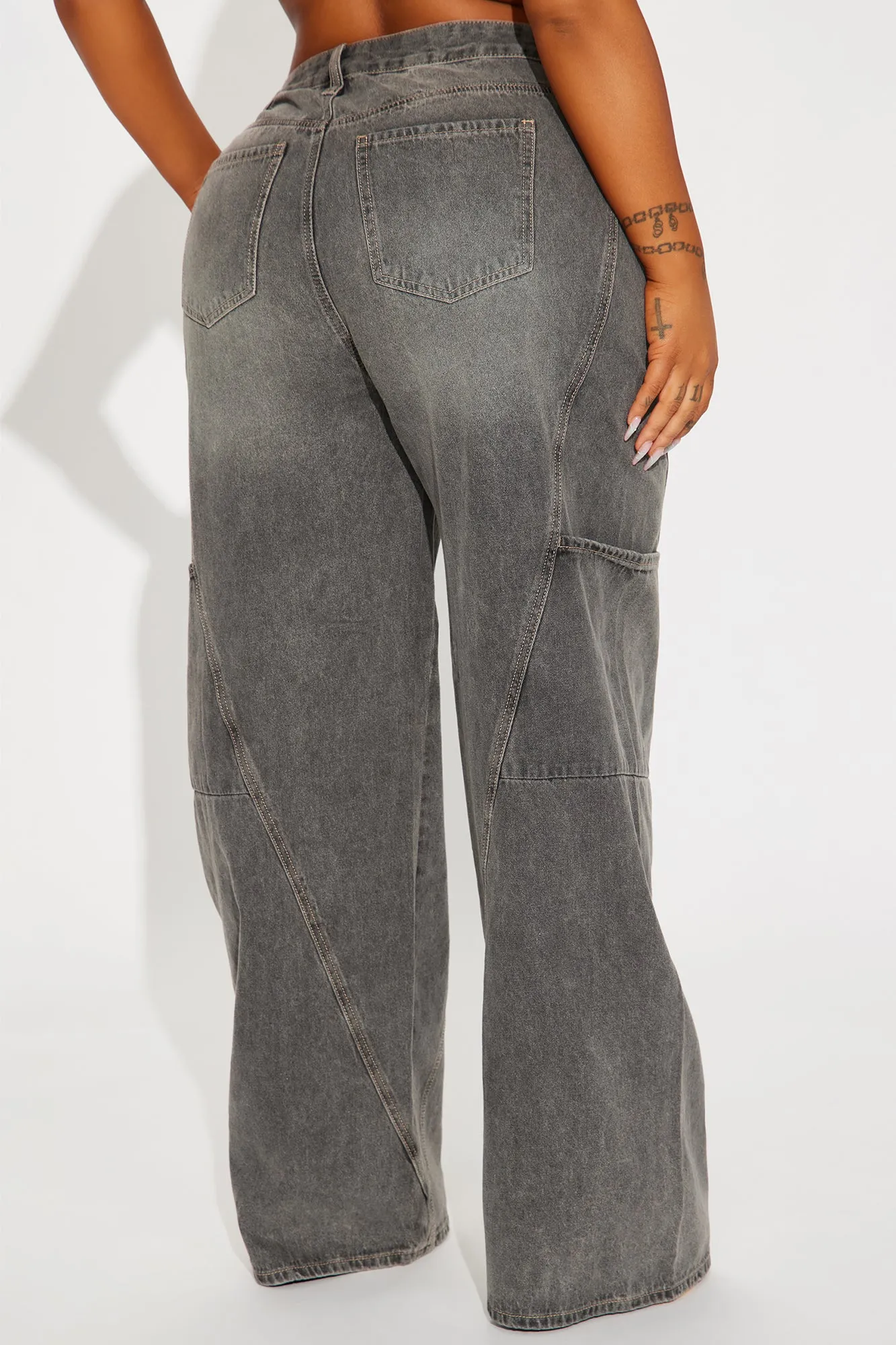 Making The Rules Wide Leg Jeans - Grey