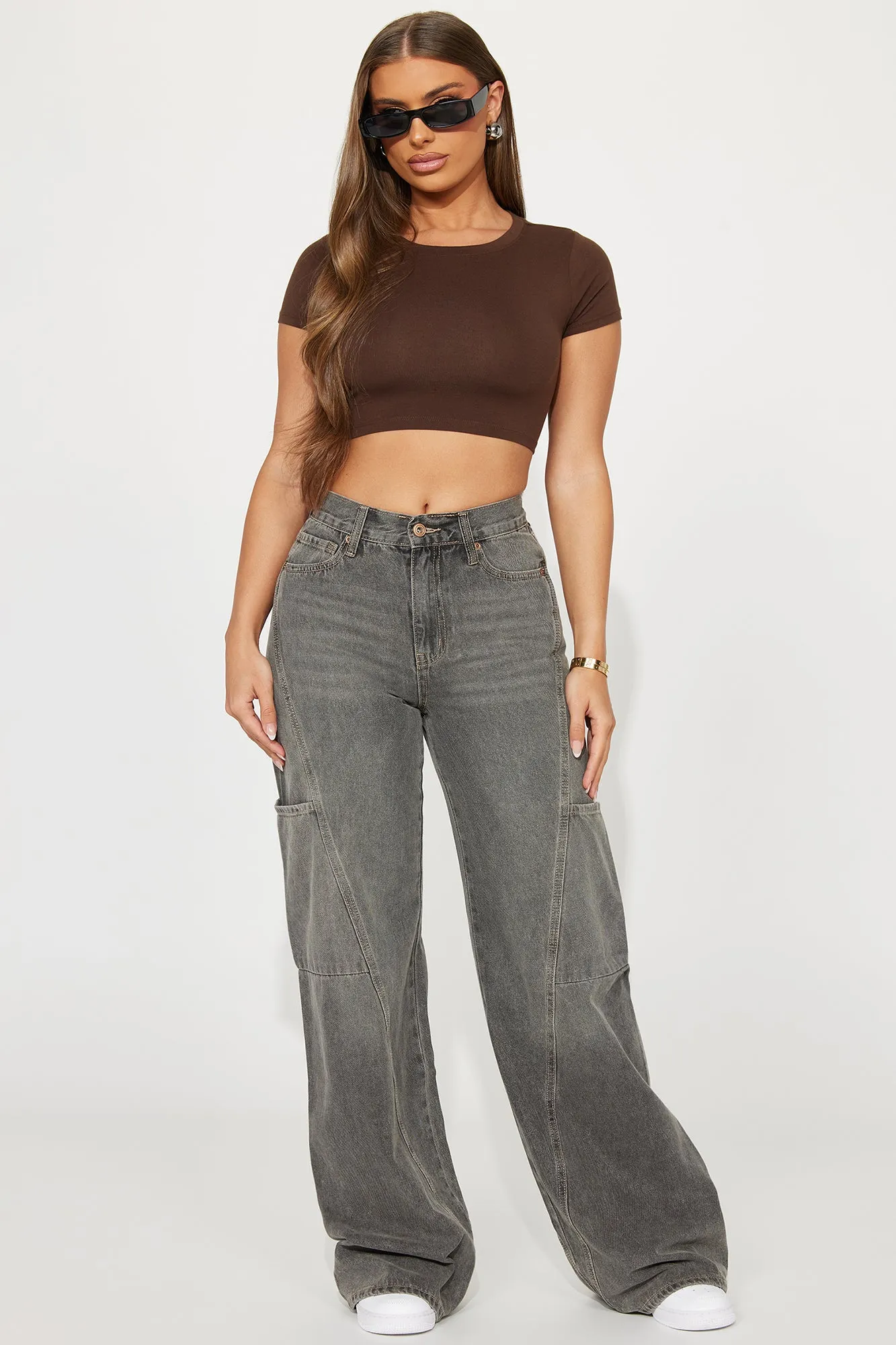 Making The Rules Wide Leg Jeans - Grey