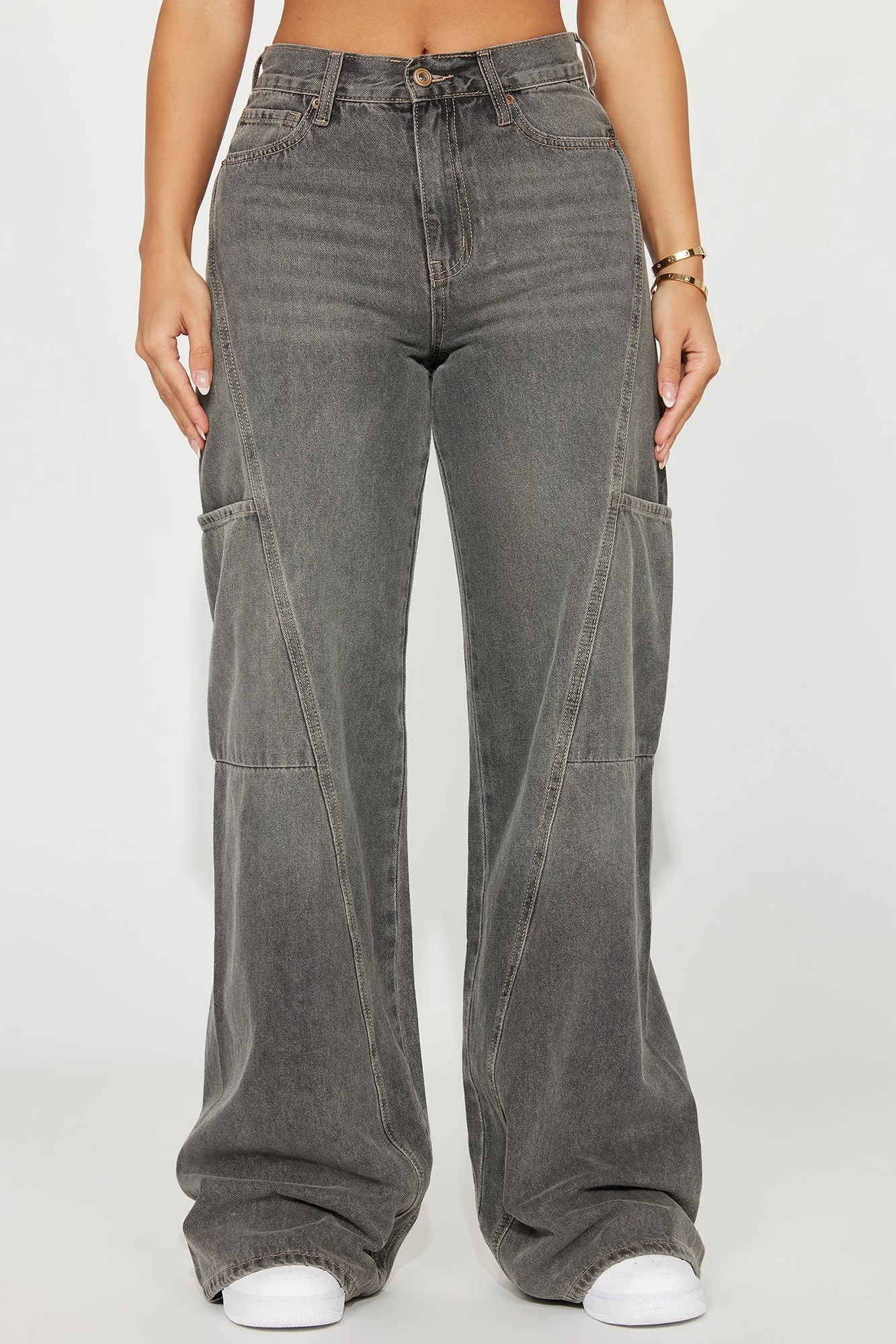 Making The Rules Wide Leg Jeans - Grey