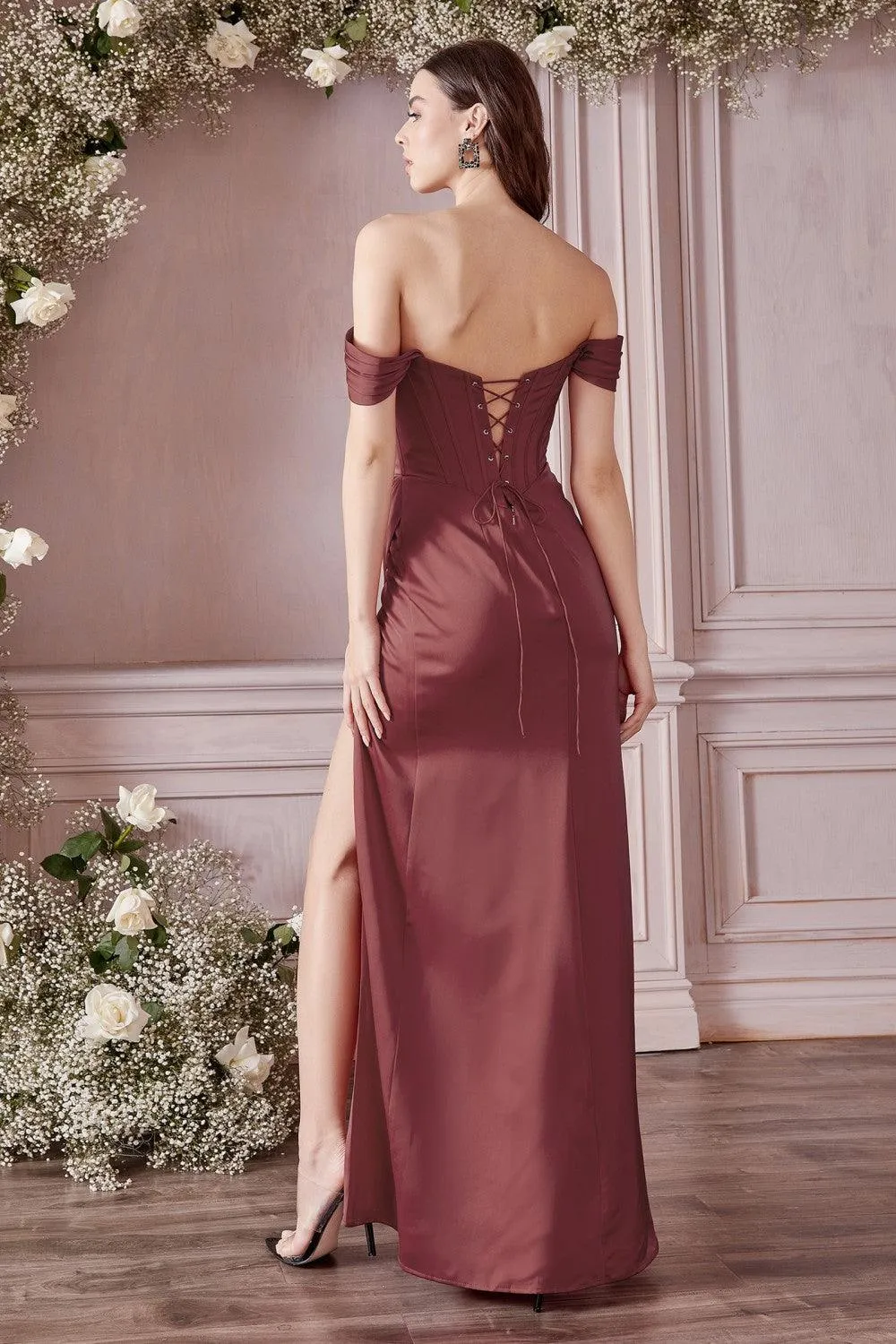 Malina Corset Gown - Rosewood