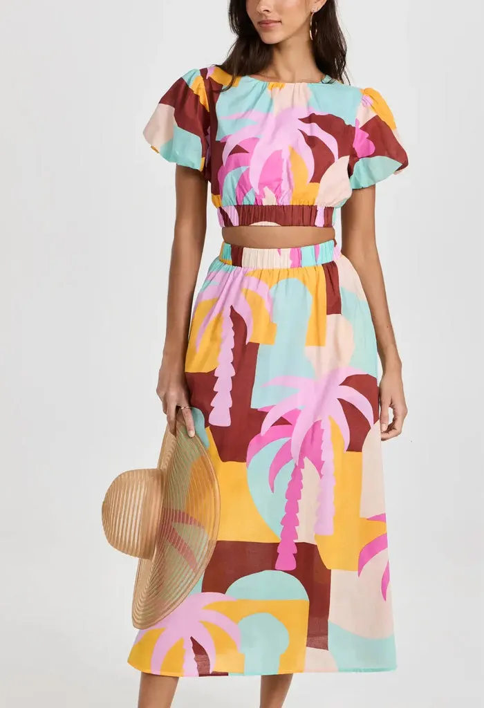 Palmera Skirt-Pastel Tropical