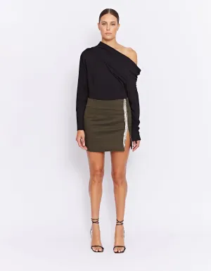 PARKS RHINESTONE SKIRT | OLIVE