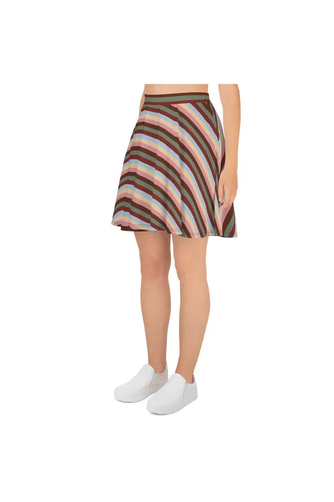 Pastel Striped Skater Skirt