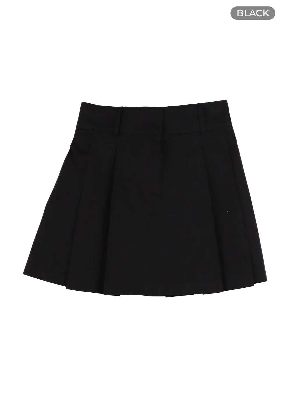 Pleated Cotton Mini Skirt CM427