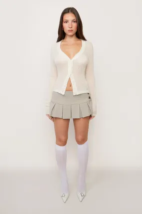 Pleated Micro Mini Skirt