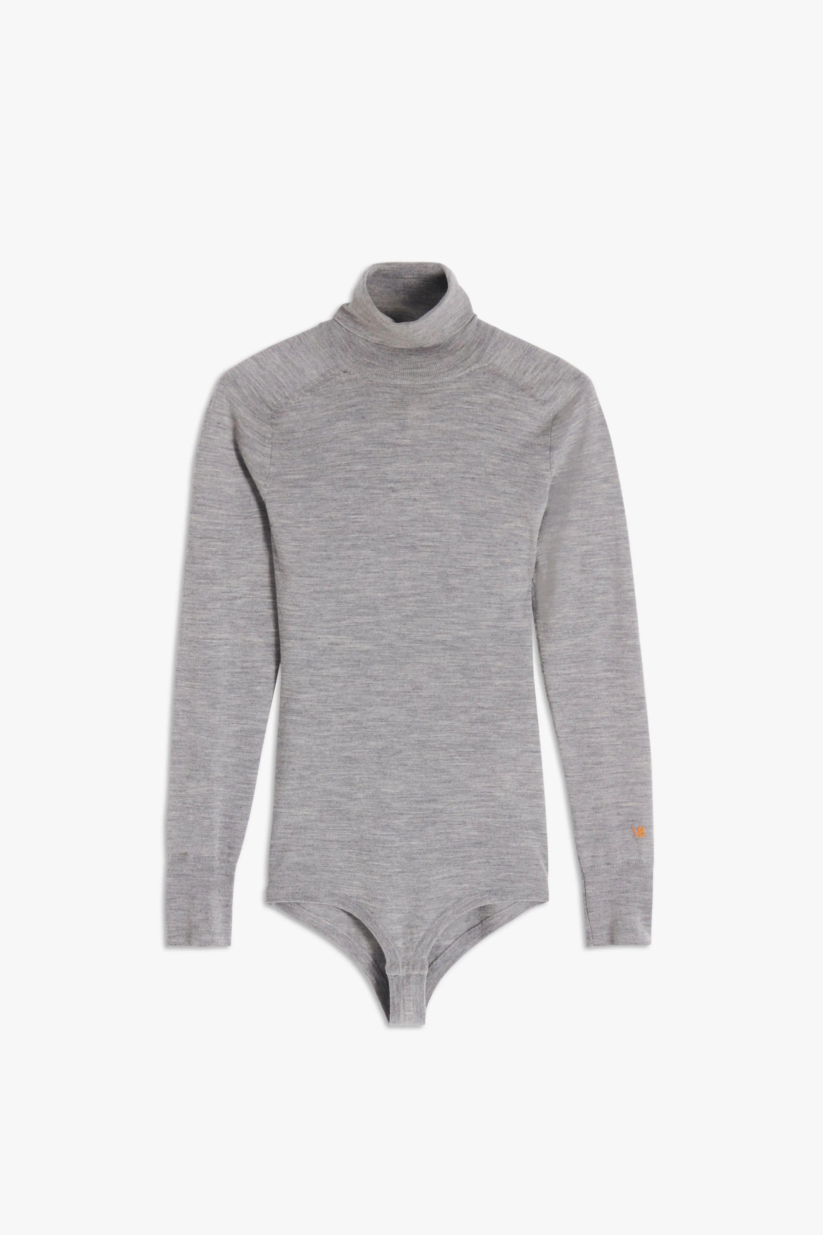 Poloneck Bodysuit in Grey Marl