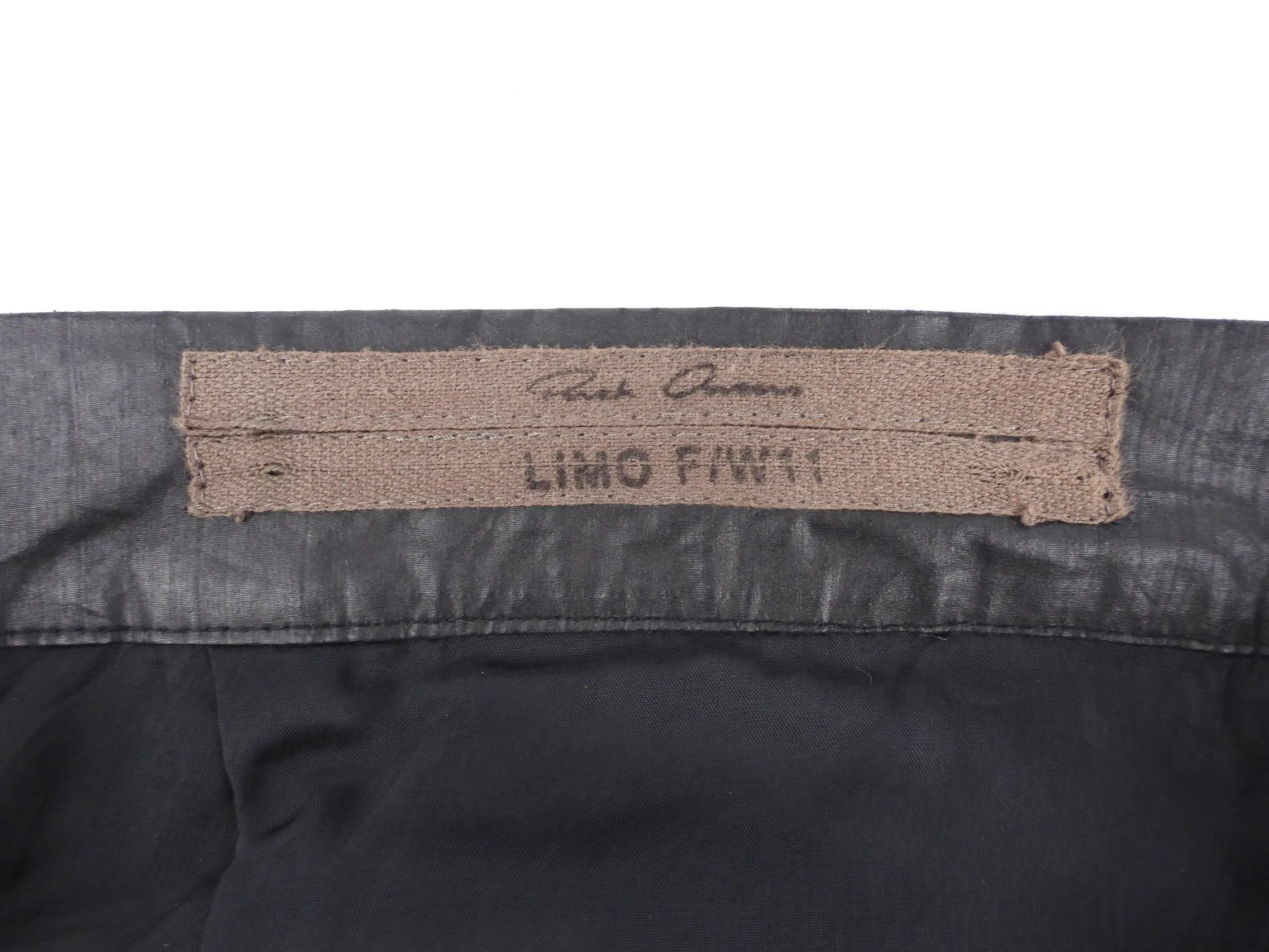 Rick Owens Fall 2011 Limo Black Coated Canvas Maxi Hobble Skirt - IT 40 / US 6