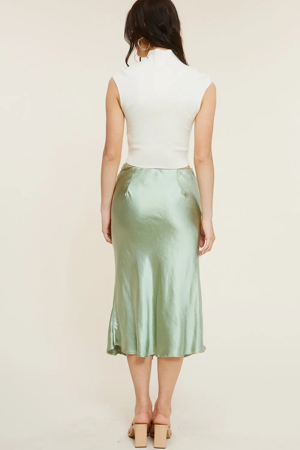 Sage Silk Skirt