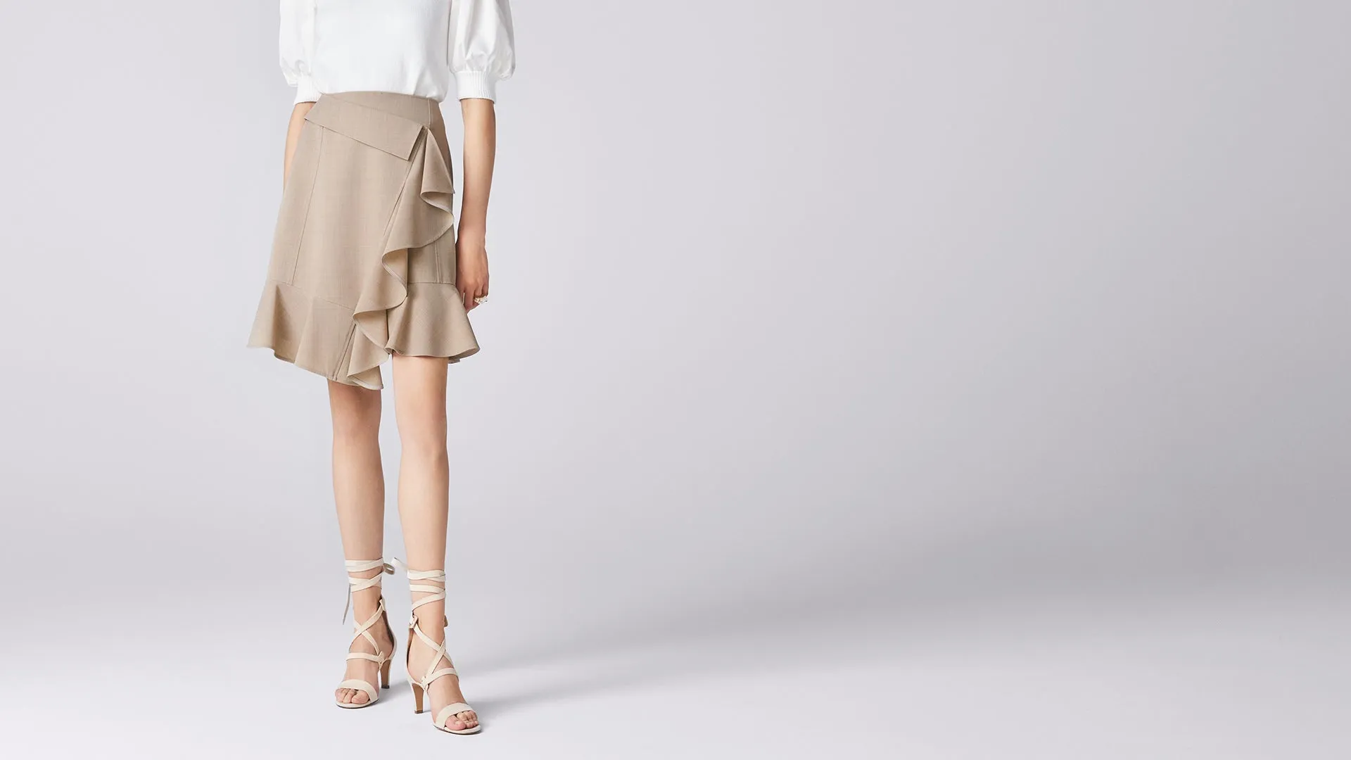 Sand Beige Water Stone Skirt